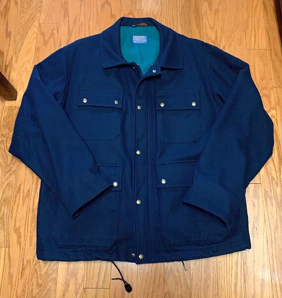 Vintage 1990s Full Zip & Button Down Collared Nav… - image 2