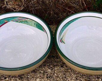4 Set Noritake Stoneware NEW WEST PATTERN Soup/Cereal Bowls 