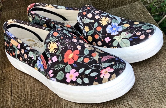 Womens 6 Brand New Old Stock Unworn KEDS X RIFLE PAPER Co. Black