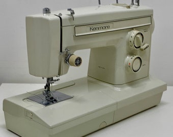 Vtg Sears Kenmore Sewing Machine Complete and Functional with Speed Foot Pedal & Carrying/Storage Case