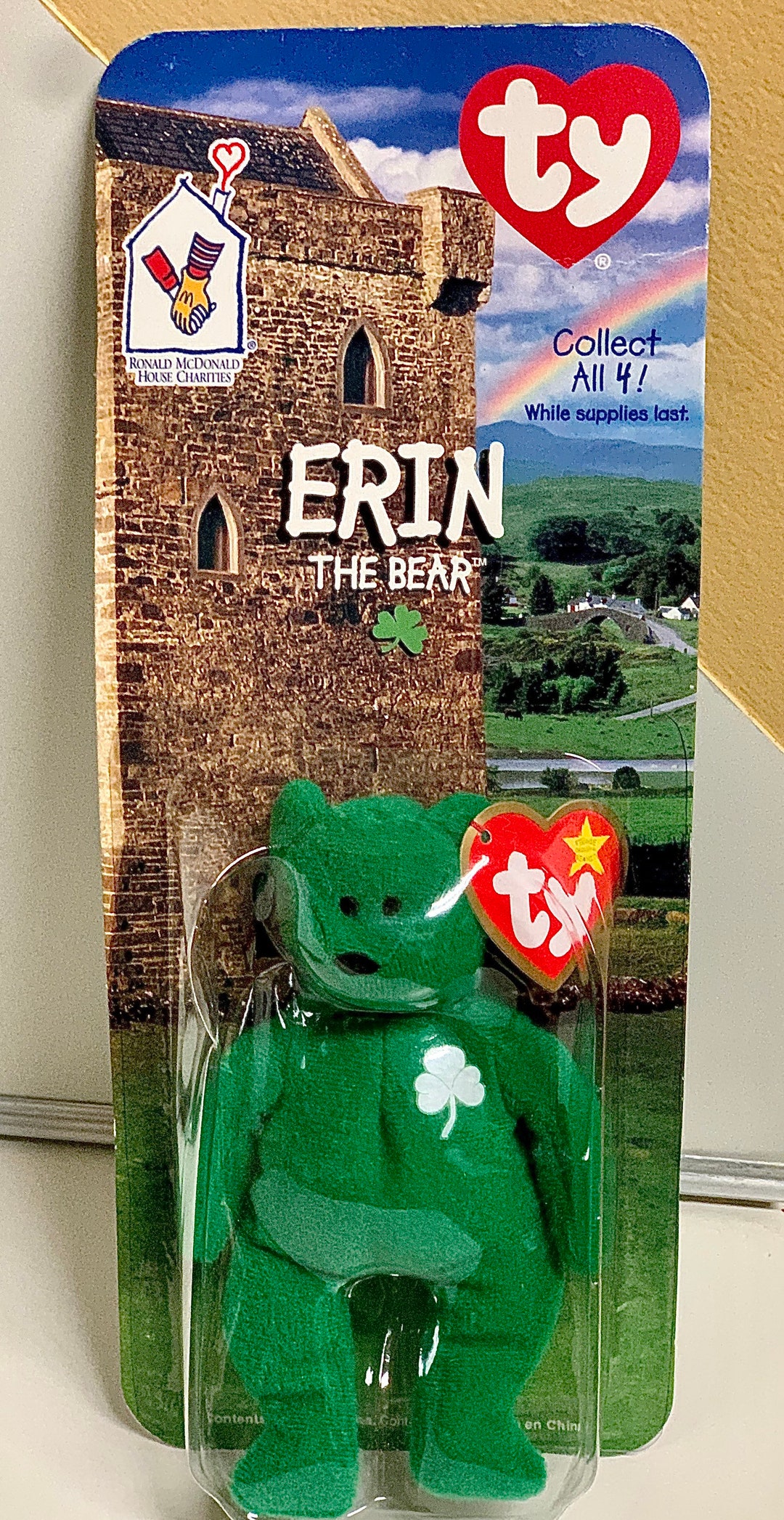 Vintage 1999 1993 Limited Edition of 4000 Mcdonalds Ty TEENIE BEANIE BABIES Erin the Bear Irish Shamrock Clover Rare Misprints Errors Etsy UK