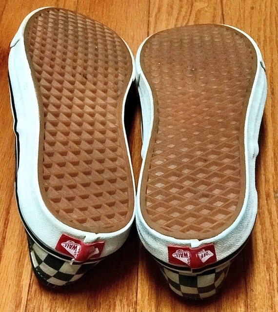 Vans with checkered clearance sole
