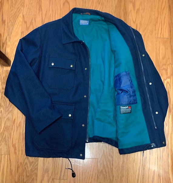 Vintage 1990s Full Zip & Button Down Collared Nav… - image 9