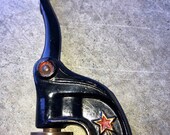 Vintage Late 1800s Antique Black Cast Iron RED STAR Logo IOWA Notarial Notary Seal Press American Seal Stamp Wks Chicago Illinois