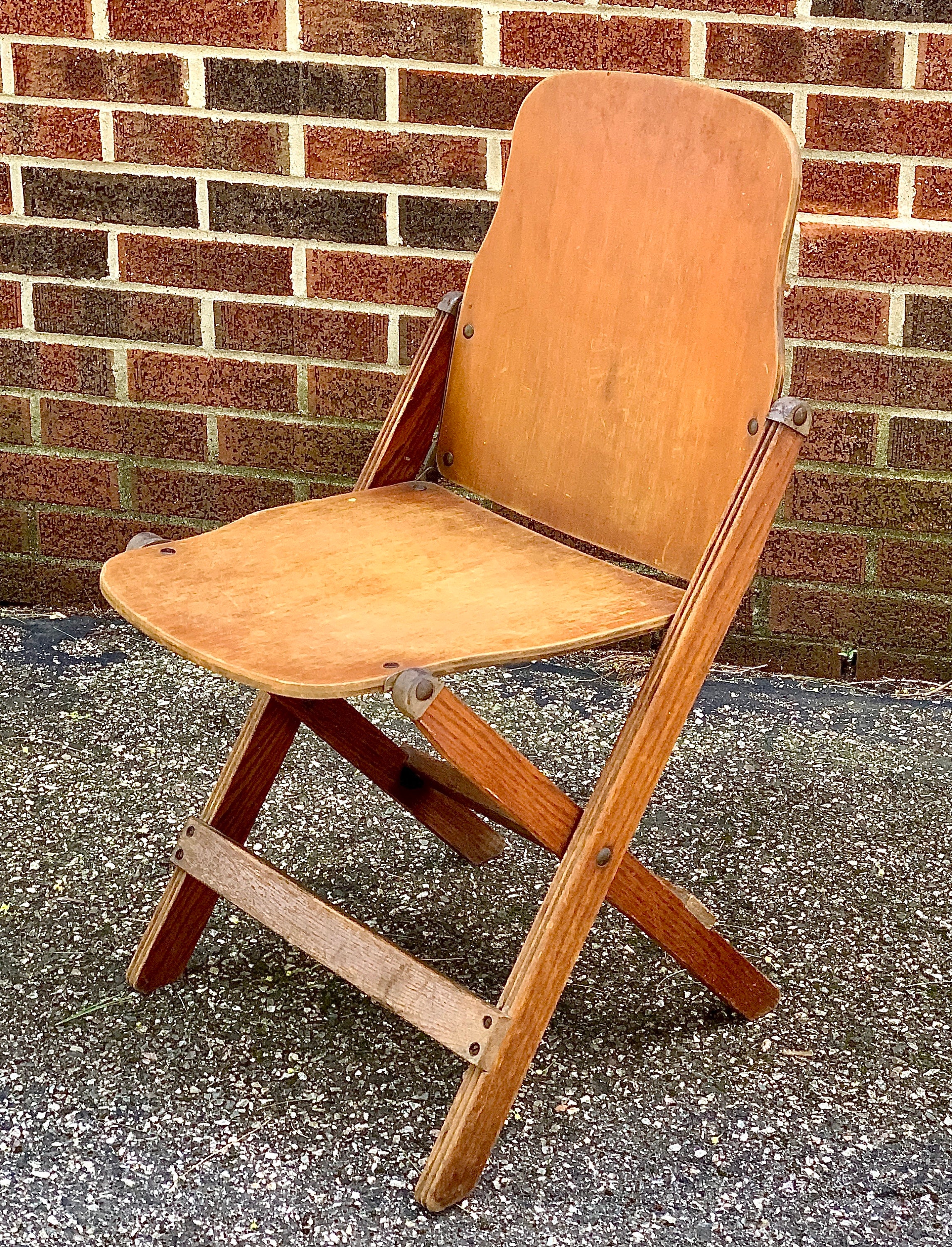 1940s Vintage Wood Metal American Seating Co Grand Rapids