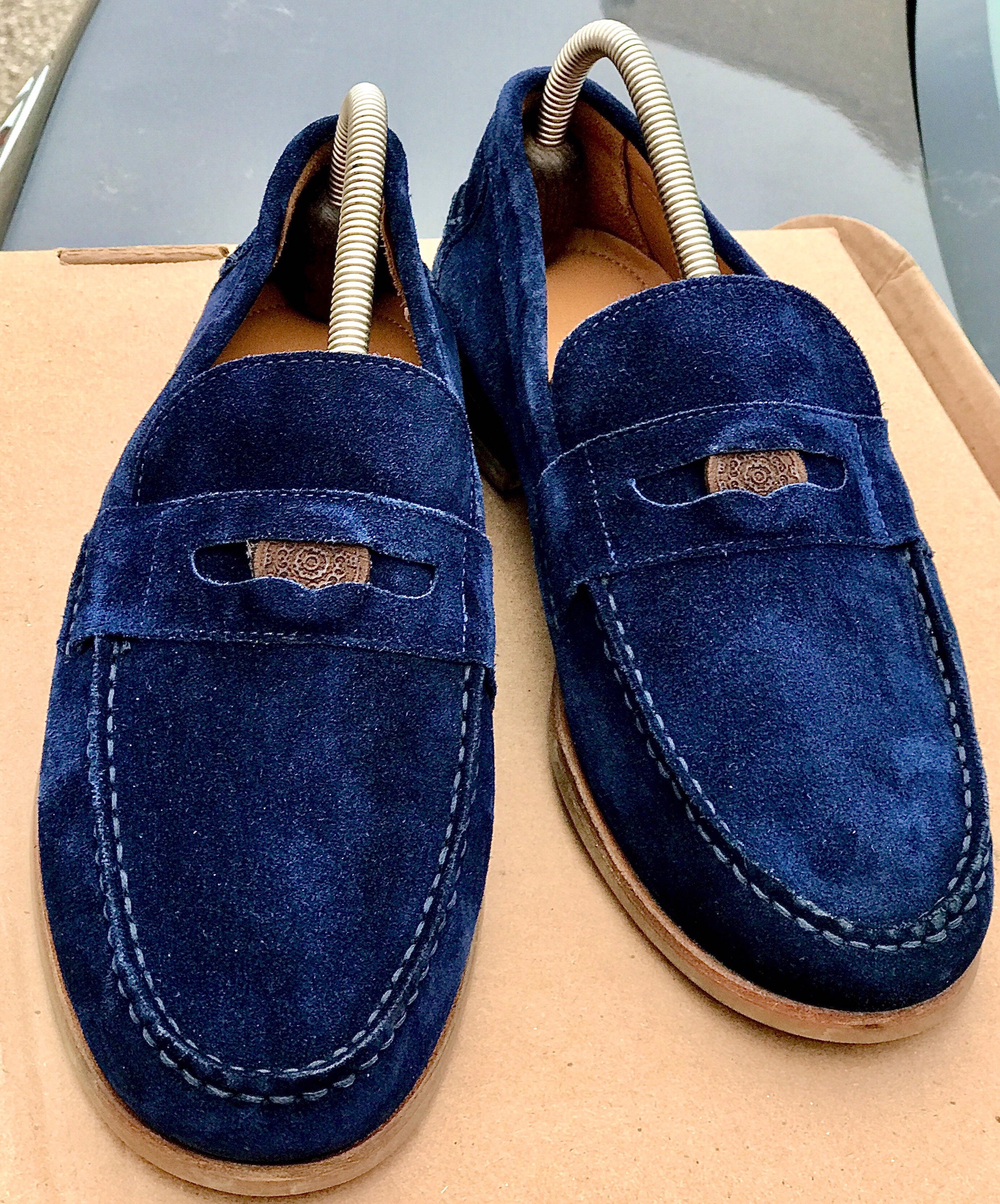 Mens blue shop dress loafers