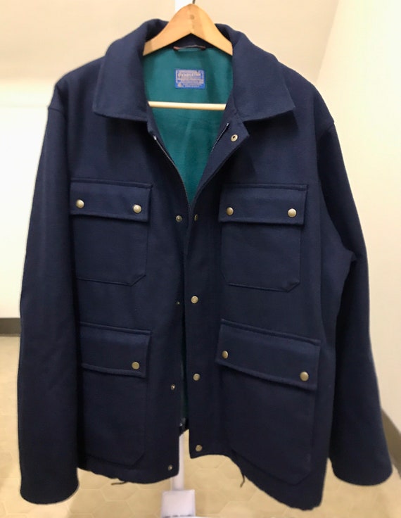 Vintage 1990s Full Zip & Button Down Collared Nav… - image 3