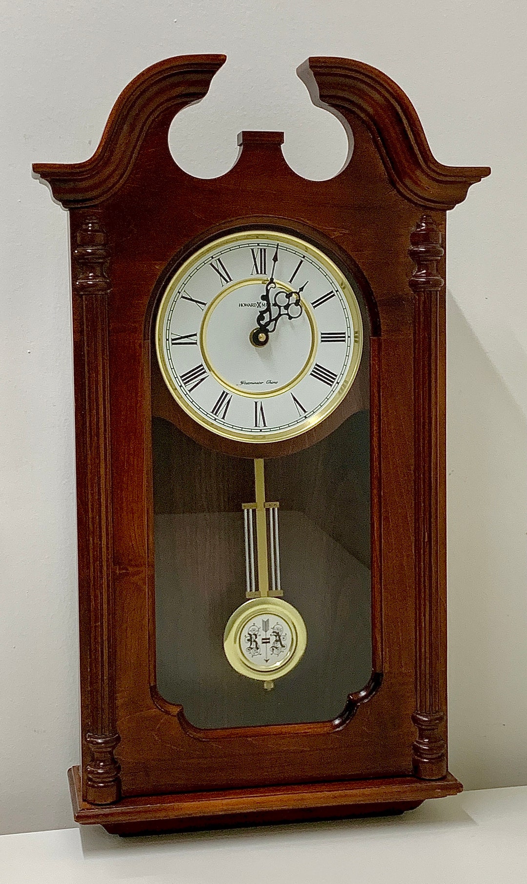 Vtg Howard Miller Danwood Westminster Chimes Wooden Quartz Wall Clock