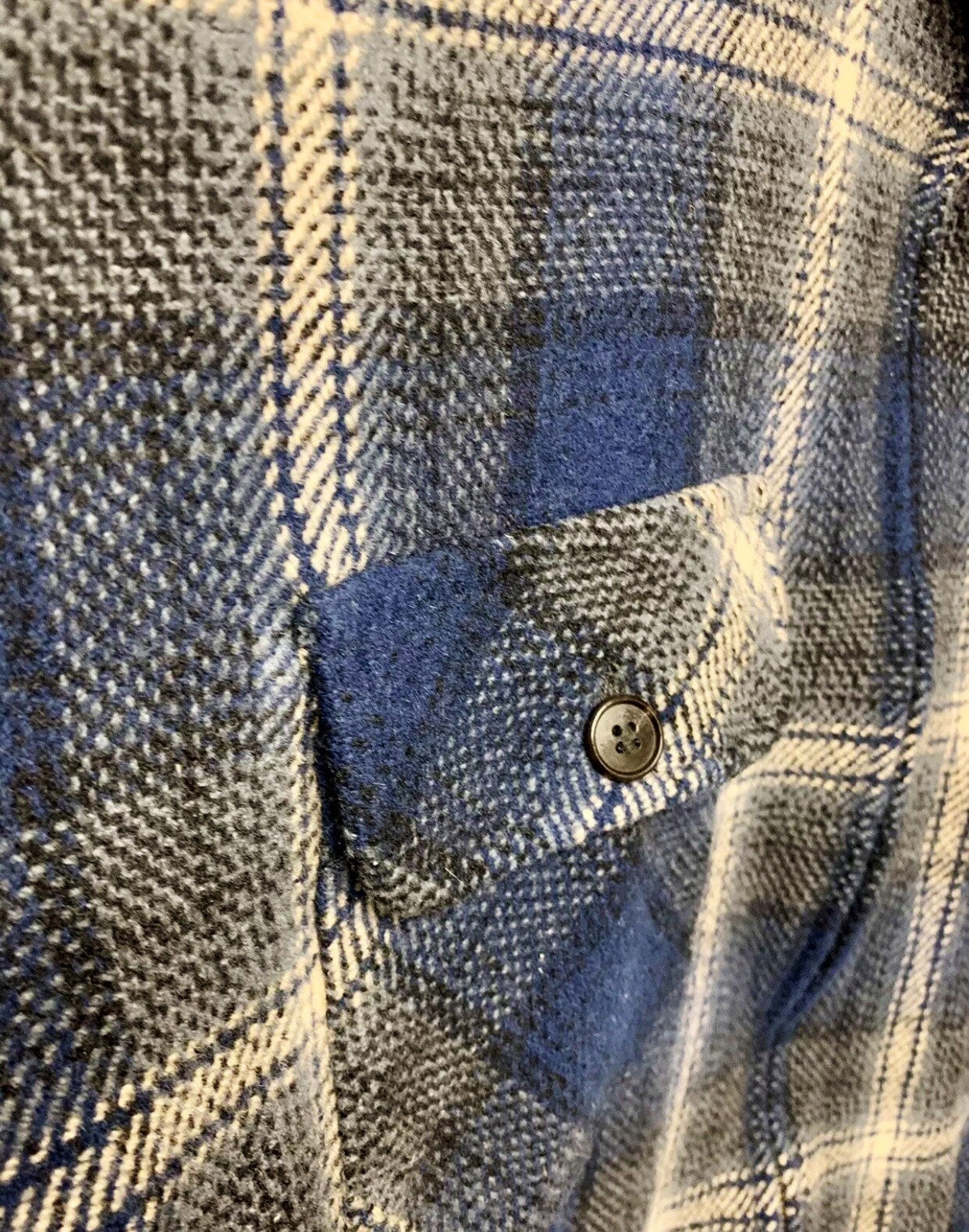 福袋 オンライン Vintage Plaid Shadow Blue XL Men's Pocketed Button Zip Full その他