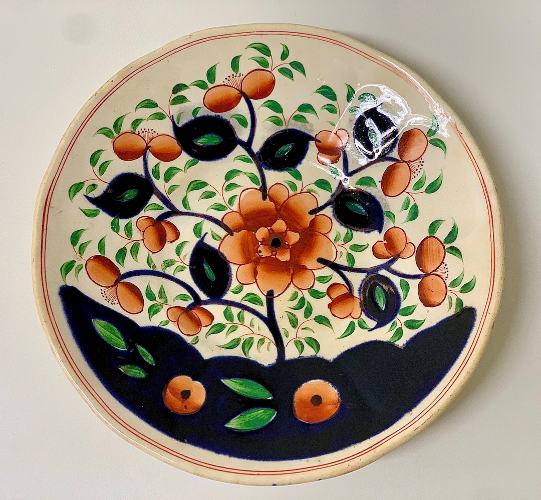 19th Century Antique Gaudy Welsh Cherry Tree Pattern Plate - Etsy