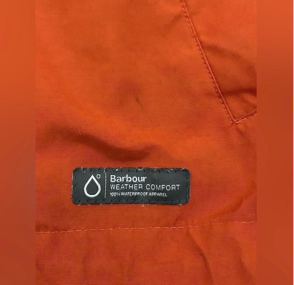 Mens XL Vtg Sunset Orange Barbour Charlie Wind Waterproof Full Zip Hooded Rain Jacket Etsy Canada
