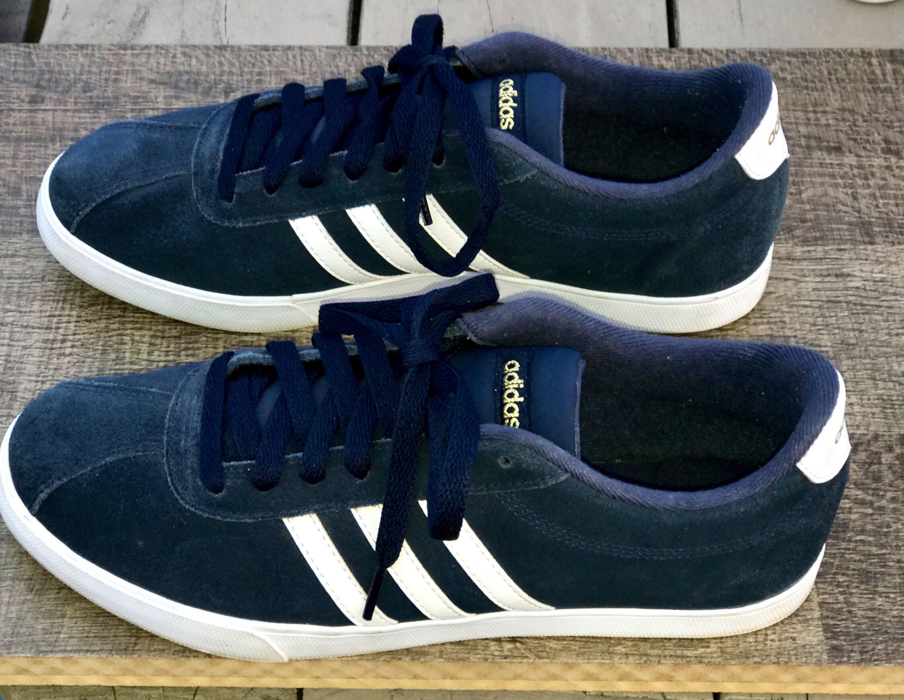 Women's 9.5 Navy Blue Suede White Striped NEO - Etsy