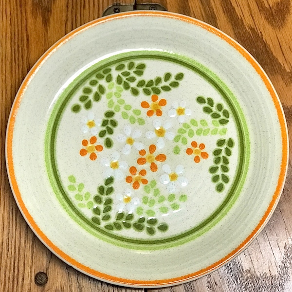 Brand New Unused Vintage Retired Discontinued FRANCISCAN HONEYDEW Orange Green Floral 10.75” Dinner Plate Replacement
