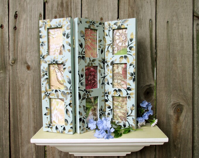 Tri Fold Picture Frame Table Top Photo Screen Photo Frame Etsy