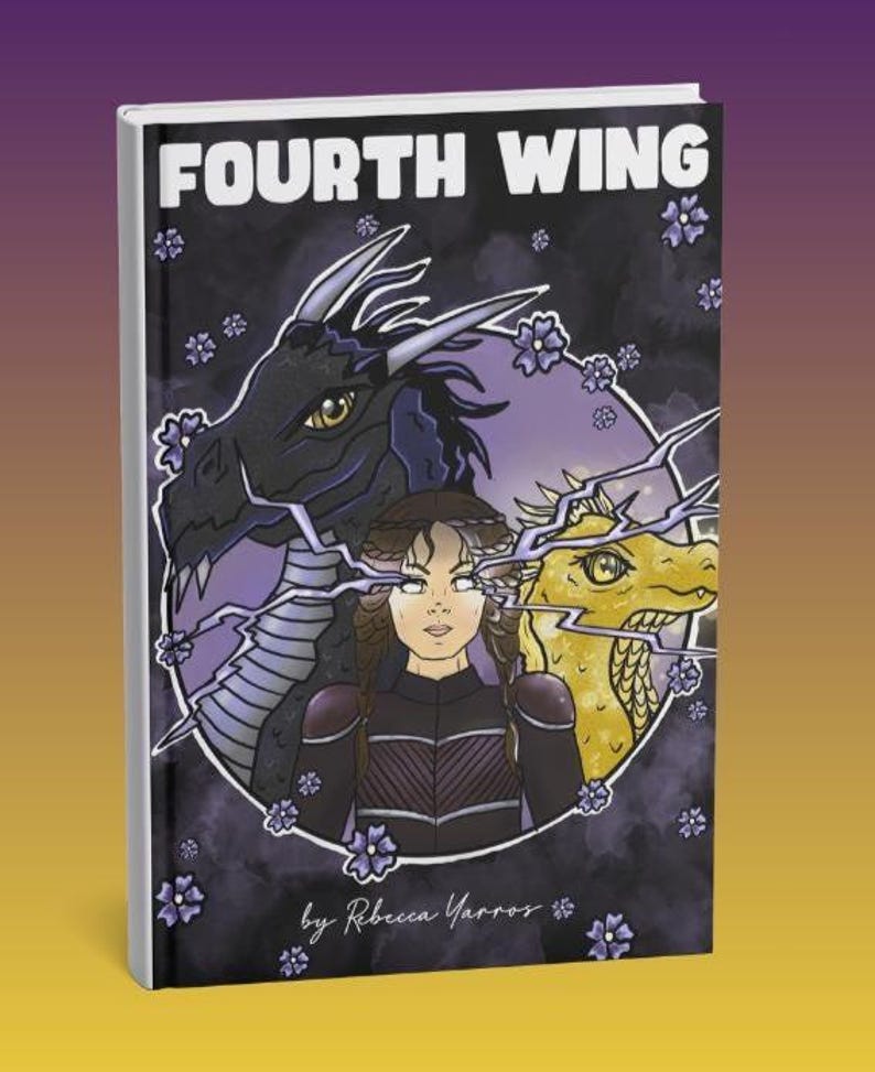 Fourth Wing Dragon Fanart | Alternative Book Cover Art | Violet, Tairn ...