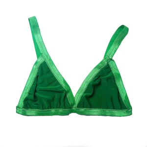 Green Solid Triangle Bralette