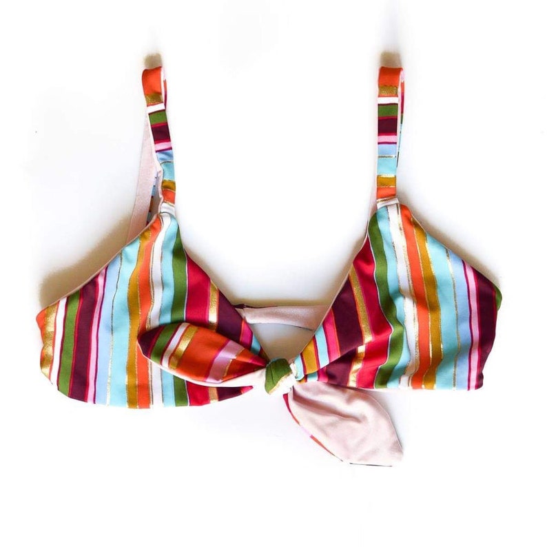 striped bathing suit top