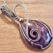 Amethyst Wire Wrapped Pendant Jewelry - Amethyst Silver & Copper Wire Wrap Pendant Necklace Jewelry