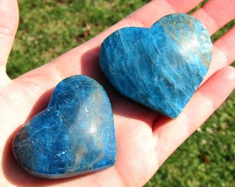 Apatite Crystal Heart, Blue Apatite Crystal Heart Carving, Small Crystal Gift