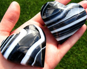 Onyx Crystal Heart, Black Onyx Crystal Heart, Natural Onyx Crystal Carving, Crystal Gift