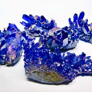 Blue Aura Quartz Cluster - Raw Blue Aura Quartz Crystal Cluster