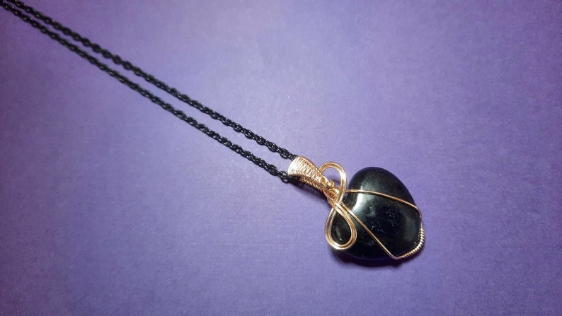 Black Moonstone Wire Wrapped Heart Pendant Jewelry Moonstone Heart 14k Gold Filled Wire Wrap Pendant Necklace Jewelry