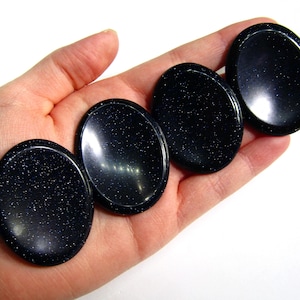Goldstone Worry Palm Stone, Blue Goldstone Crystal Pocket Stone, Goldstone Glass Crystal Carving, Small Crystal Gift