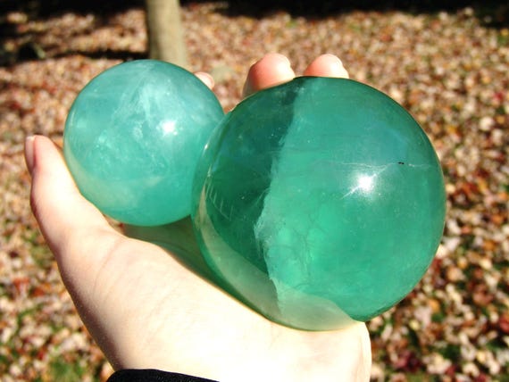 Green Fluorite Sphere, Green Fluorite Crystal Ball, Natural Fluorite Crystal Orb Sphere Carving