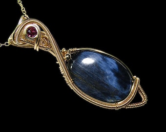 Pietersite Wire Wrapped Pendant Jewelry, Pietersite 14k Gold Filled Crystal Necklace Jewelry, Wire Wrap Gemstone Necklace, Fine Jewelry