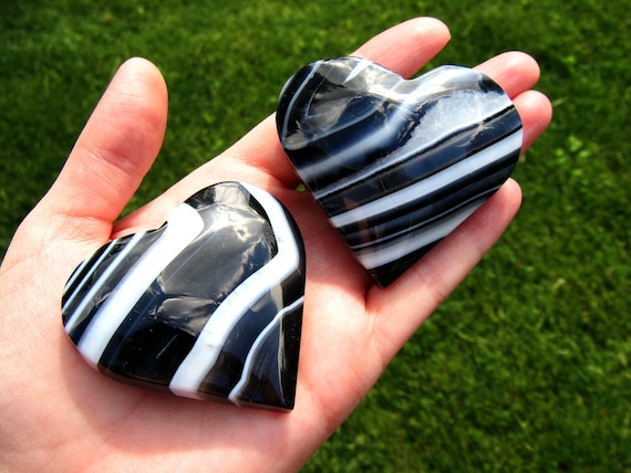 Onyx Crystal Heart, Black Onyx Crystal Heart, Natural Onyx Crystal Carving, Crystal Gift