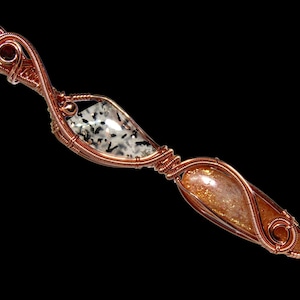 Sunstone Crystal Necklace, Native Copper Wire Wrapped Pendant, Boho Hippie Jewelry, Sunstone Amulet Pendant, Anniversary Gifts For