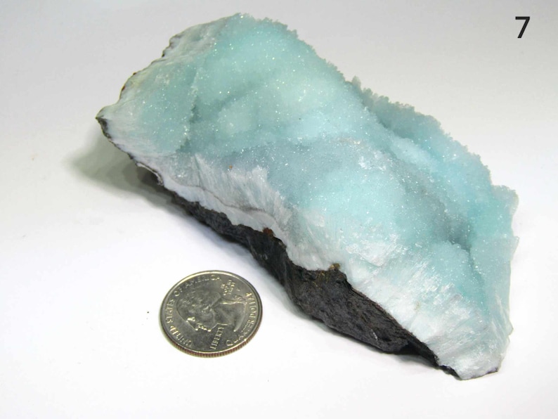 Blue Aragonite Specimen, Raw Blue Aragonite Crystal Cluster, Blue Aragonite Mineral, Natural Crystal Cluster Specimen Aragonite #7