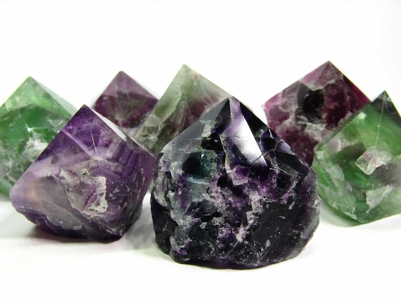 Rainbow Fluorite Crystal Tower, Polished Crystal Point, Raw Fluorite Stone, Crystal Gift for Friend