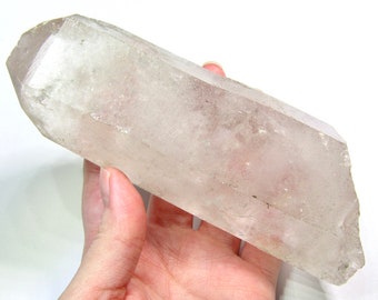 Brazilian Clear Quartz Point, Terminated Raw Quartz Crystal, Healed Quartz Point from Brazil, Natural Crystal Statement Piece