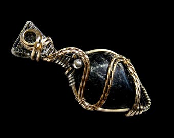 Seraphinite Wire Wrapped Pendant Jewelry, Sterling Silver Crystal Necklace Jewelry, 14k Gold Filled Fine Jewelry, Anniversary Gifts