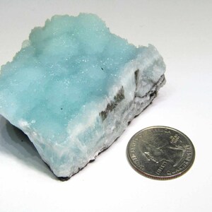 Blue Aragonite Specimen, Raw Blue Aragonite Crystal Cluster, Blue Aragonite Mineral, Natural Crystal Cluster Specimen Aragonite #4