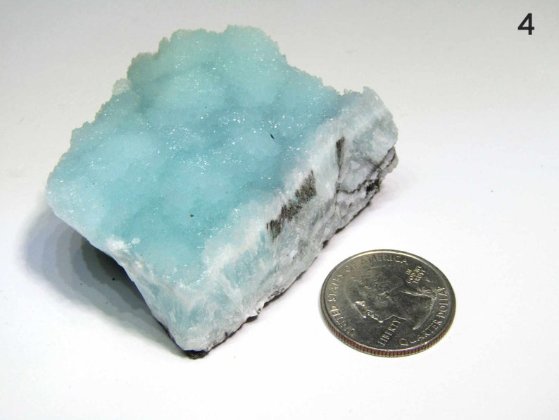 Blue Aragonite Specimen, Raw Blue Aragonite Crystal Cluster, Blue Aragonite Mineral, Natural Crystal Cluster Specimen Aragonite #4