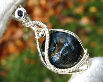 Pietersite Wire Wrapped Pendant Jewelry, Pietersite Sterling Silver Crystal Necklace Jewelry, Fine Jewelry Gift, Anniversary Gifts