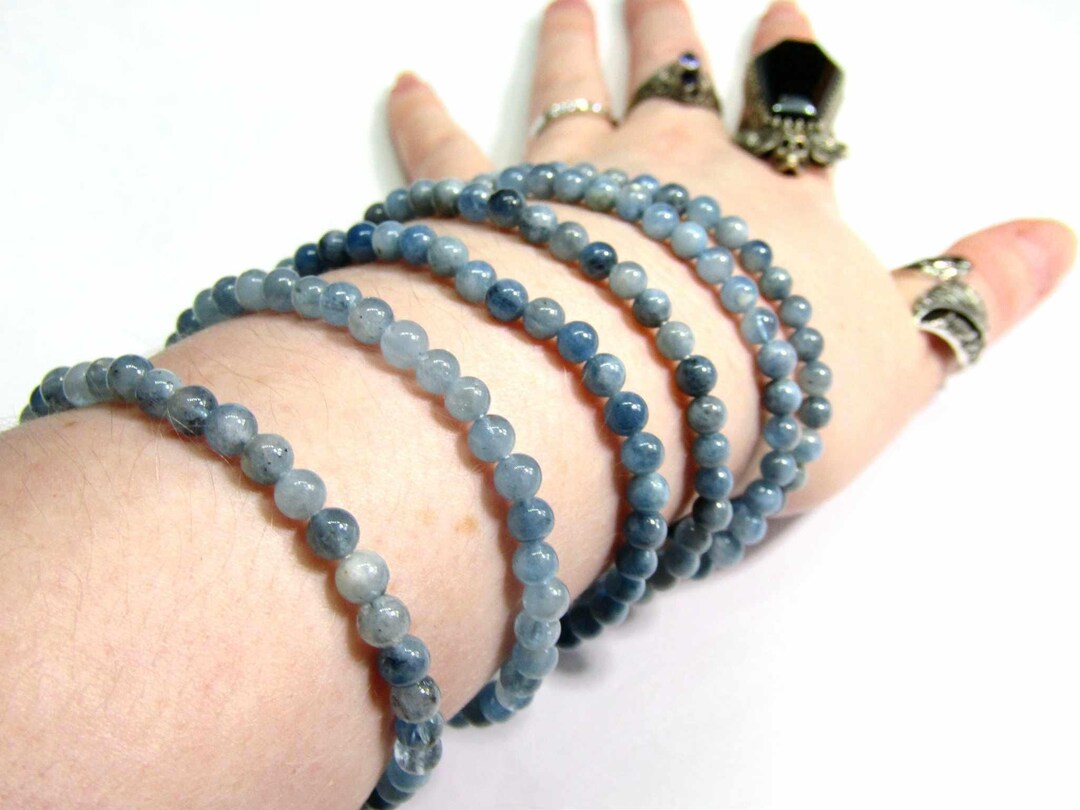 Pave Starburst Aquamarine Bead Bracelet main image 1