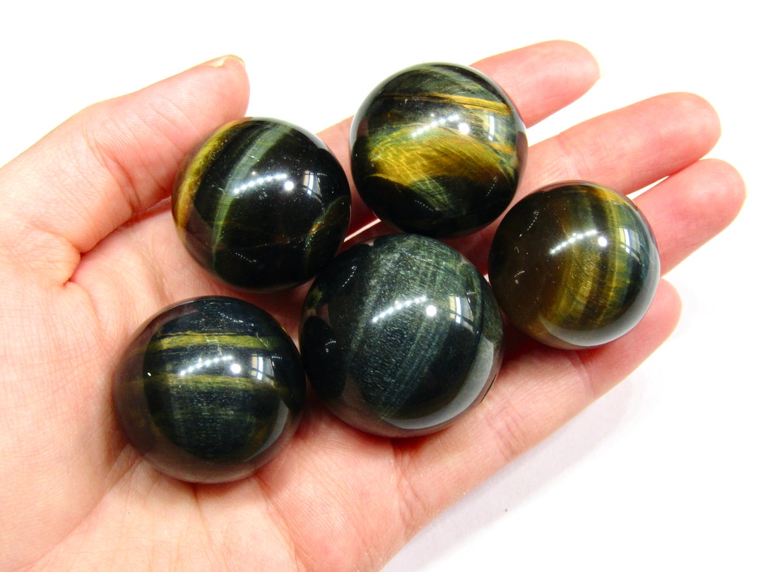 Tiger Eye Sphere Blue Tigers Eye Crystal Ball Natural Hawk Etsy