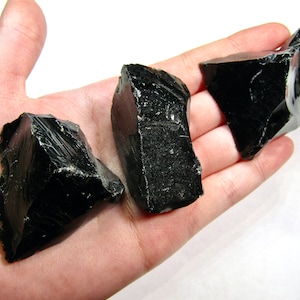 Obsidian Raw Chunk - Raw Black Obsidian Stone Piece - Natural Obsidian Crystal Raw Specimen