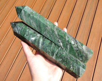 Moss Agate Crystal Tower, Moss Agate Crystal Point, Natural Moss Agate Crystal Obelisk Carving, Crystal Gift