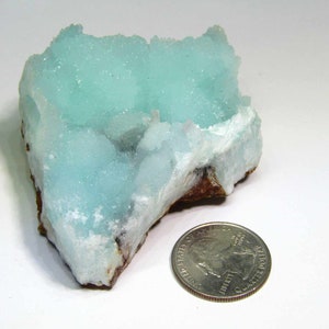 Blue Aragonite Specimen, Raw Blue Aragonite Crystal Cluster, Blue Aragonite Mineral, Natural Crystal Cluster Specimen Aragonite #5