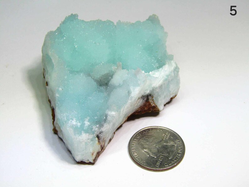 Blue Aragonite Specimen, Raw Blue Aragonite Crystal Cluster, Blue Aragonite Mineral, Natural Crystal Cluster Specimen Aragonite #5