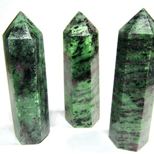 Ruby Zoisite Tower - Ruby Zoisite Wand Tower - Natural Ruby Zoisite Crystal Point Obelisk