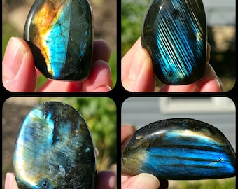 Labradorite Crystal Freeform, Blue Labradorite Crystal Stone, Natural Sunset Labradorite Crystal Carving, Crystal Gift