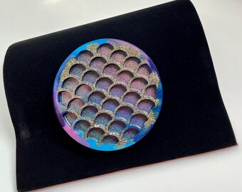 Mermaid Galaxy Glow-In-The-Dark & UV Reactive Epoxy Resin Coaster
