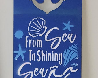 Coastal Wall Art | Carved Anchor Hanging Sign | Decor | Beach House