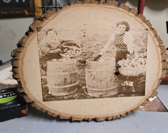 Old Fashioned girls & Potato Field Wood Art | Maine Farmhouse Decor