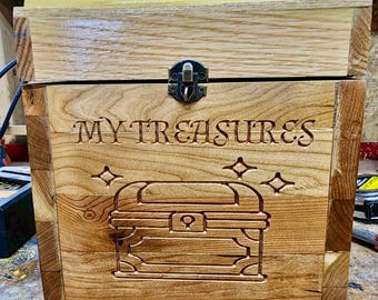 Traditional Pirate Keepsake Chest | Red Cedar Lined Treasure Box | Handmade Birch Storage Trunk